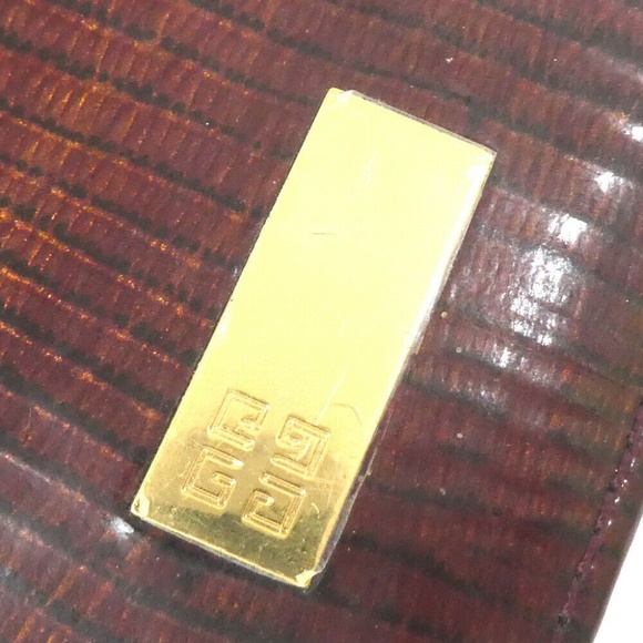 GIVENCHY embossed Leather ostrich croc gold wallet - Picture 7 of 8